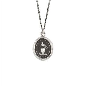 Pyrrha Martlet and Heart on 26” twist chain